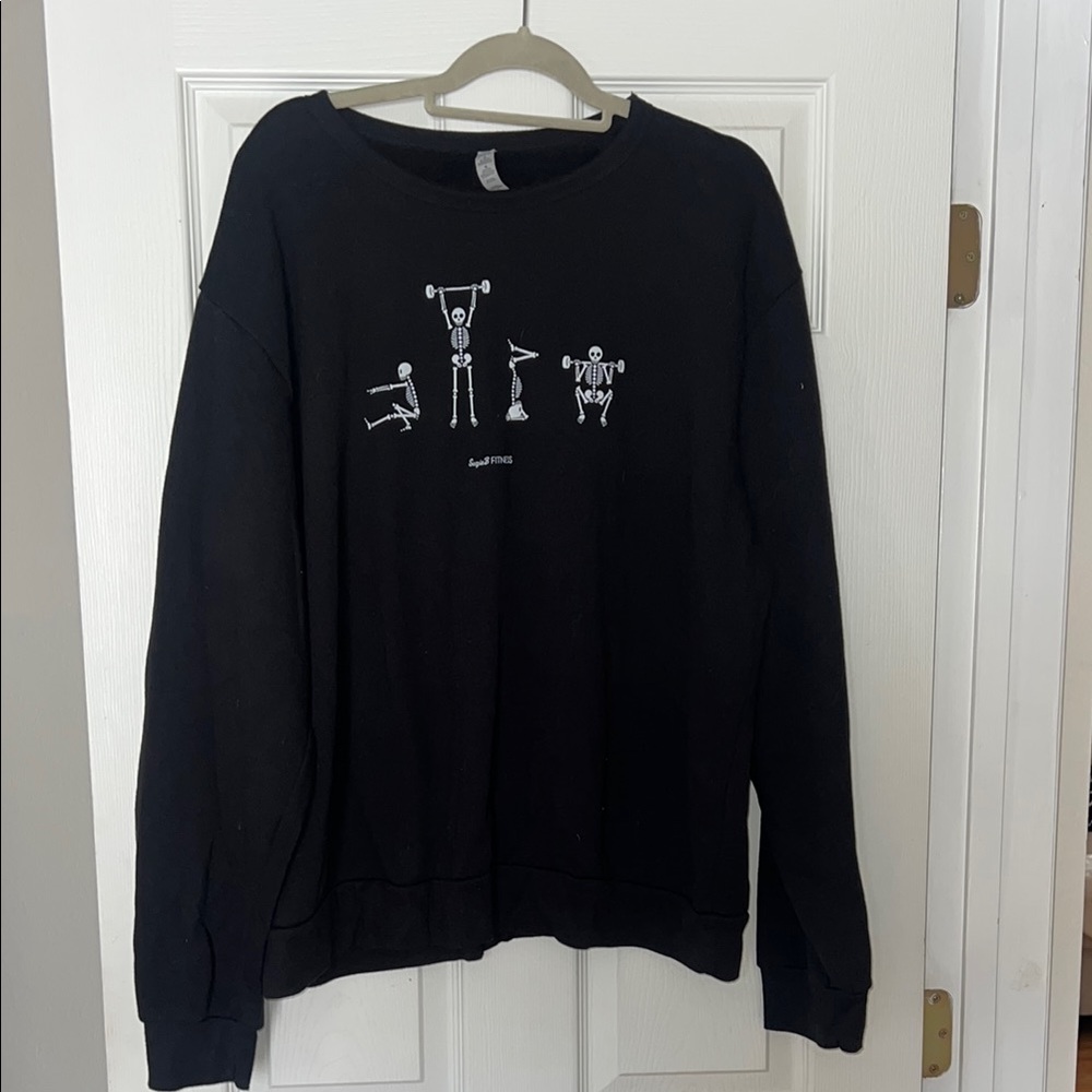 SuzieB fitness skeleton workout sweat shirt - Picture 3 of 4
